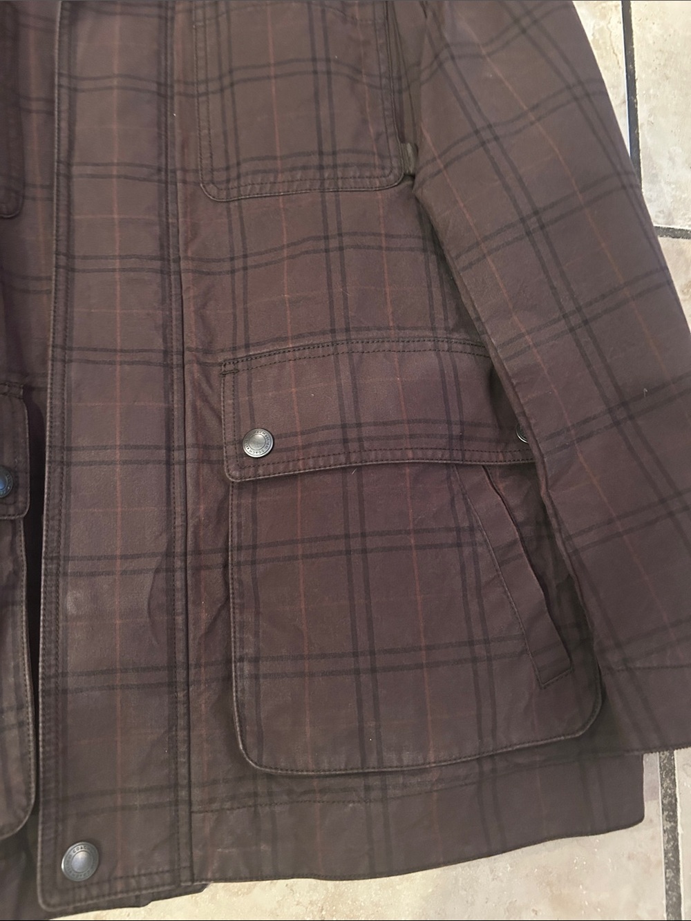 Men's Brown Plaid Field Jacket Coach NWT - Picture 2 of 5